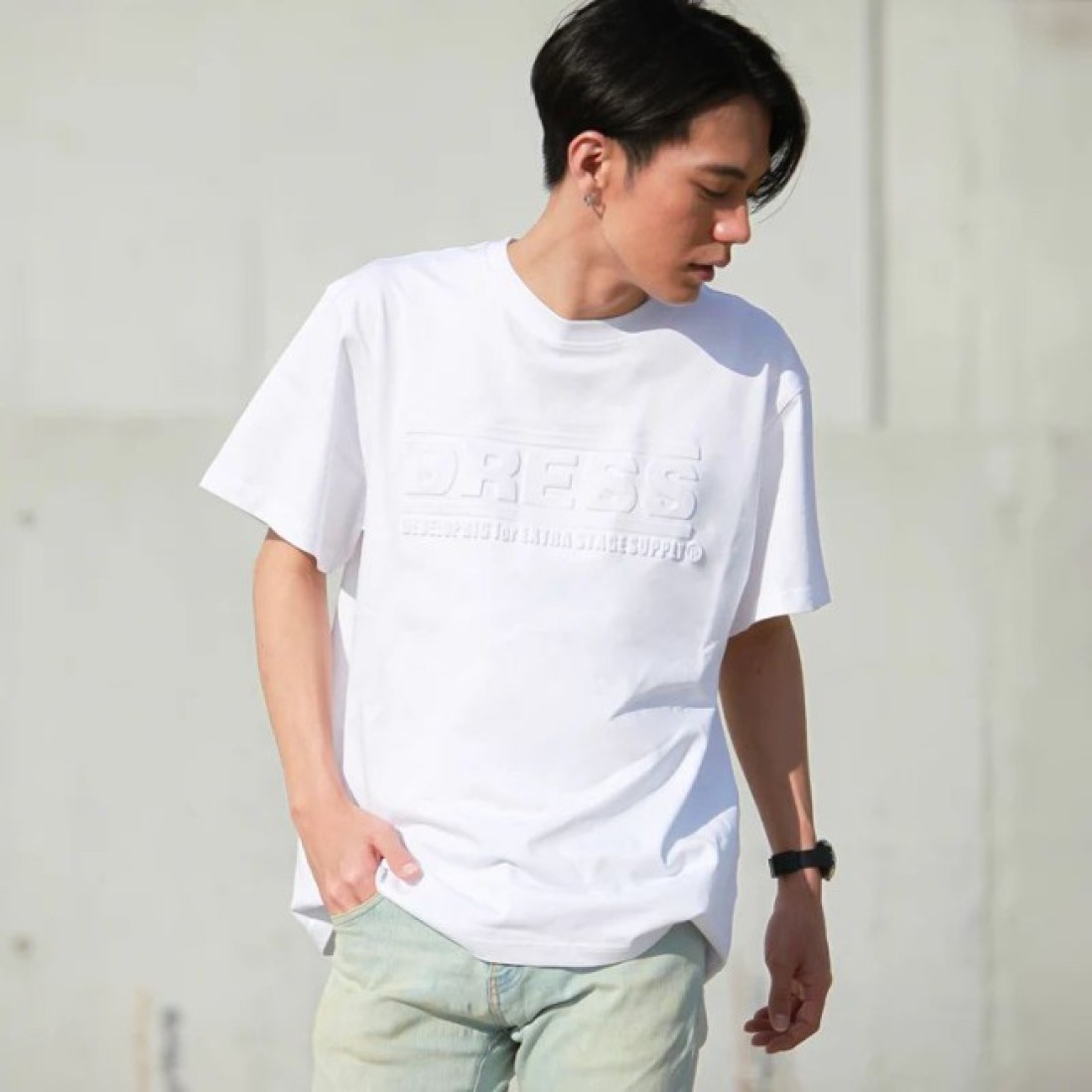 Dress Embossed Logo T-Shirt (White)