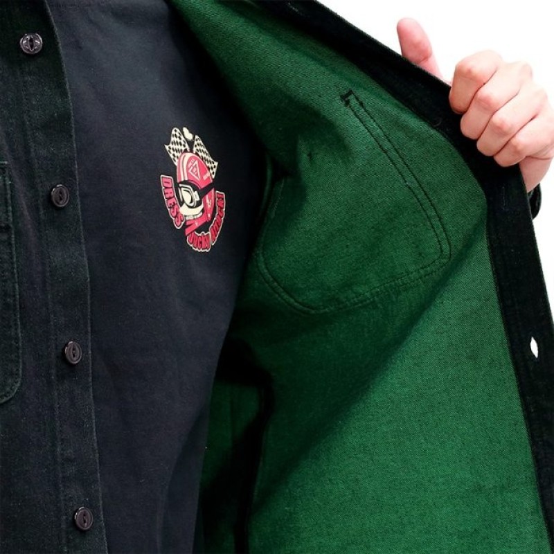 Dress Flannel Shirt Duck Black-Green